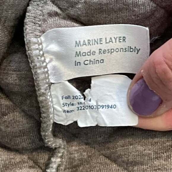 Marine Layer Oatmeal Colorblock Heavyweight Corbet Pullover Size Medium - Picture 10 of 11